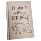 Photo of a journal with a laser engraved cover